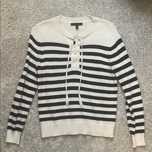 Banana Republic Blue and Cream Striped Sweater